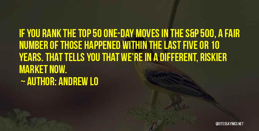 Andrew Lo Quotes: If You Rank The Top 50 One-day Moves In The S&p 500, A Fair Number Of Those Happened Within The