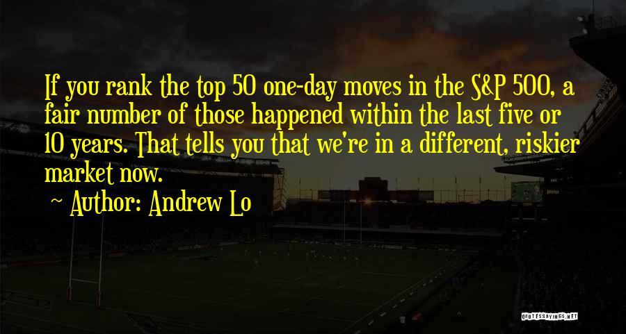 Andrew Lo Quotes: If You Rank The Top 50 One-day Moves In The S&p 500, A Fair Number Of Those Happened Within The