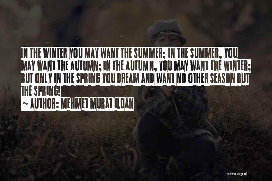 Mehmet Murat Ildan Quotes: In The Winter You May Want The Summer; In The Summer, You May Want The Autumn; In The Autumn, You
