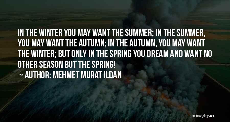 Mehmet Murat Ildan Quotes: In The Winter You May Want The Summer; In The Summer, You May Want The Autumn; In The Autumn, You