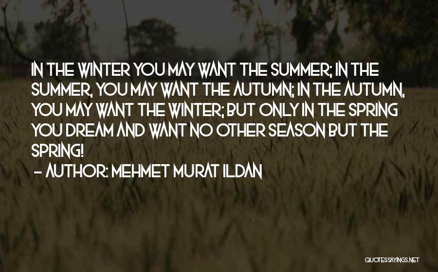 Mehmet Murat Ildan Quotes: In The Winter You May Want The Summer; In The Summer, You May Want The Autumn; In The Autumn, You