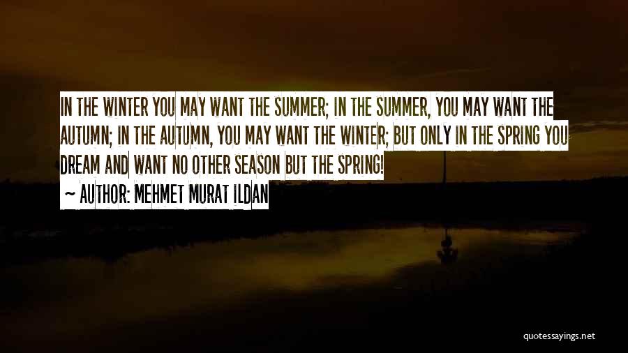 Mehmet Murat Ildan Quotes: In The Winter You May Want The Summer; In The Summer, You May Want The Autumn; In The Autumn, You