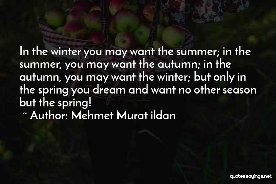 Mehmet Murat Ildan Quotes: In The Winter You May Want The Summer; In The Summer, You May Want The Autumn; In The Autumn, You