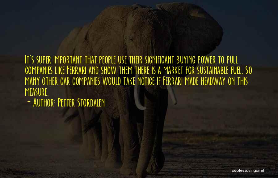 Petter Stordalen Quotes: It's Super Important That People Use Their Significant Buying Power To Pull Companies Like Ferrari And Show Them There Is