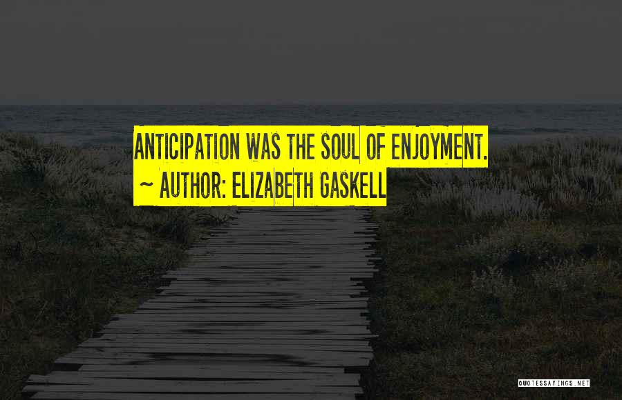 Elizabeth Gaskell Quotes: Anticipation Was The Soul Of Enjoyment.