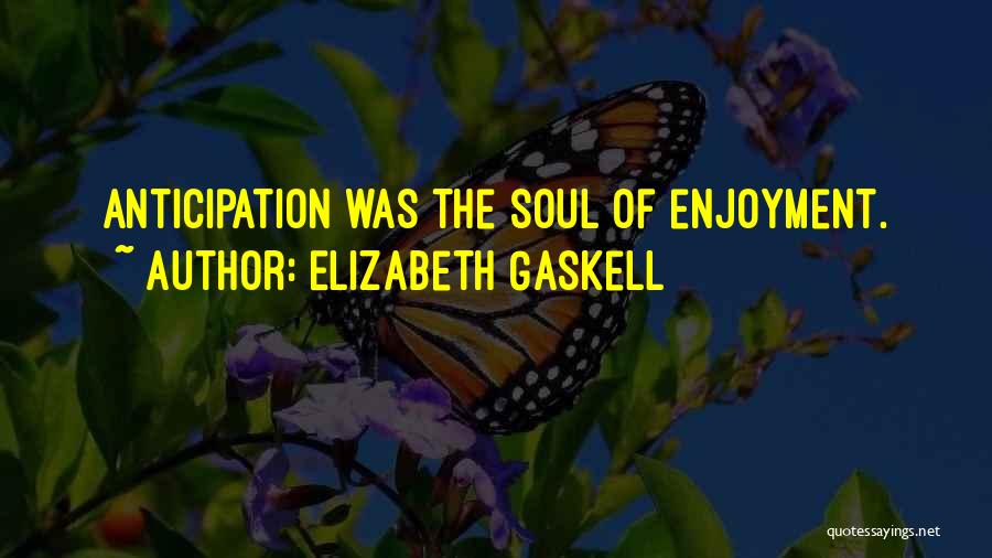Elizabeth Gaskell Quotes: Anticipation Was The Soul Of Enjoyment.
