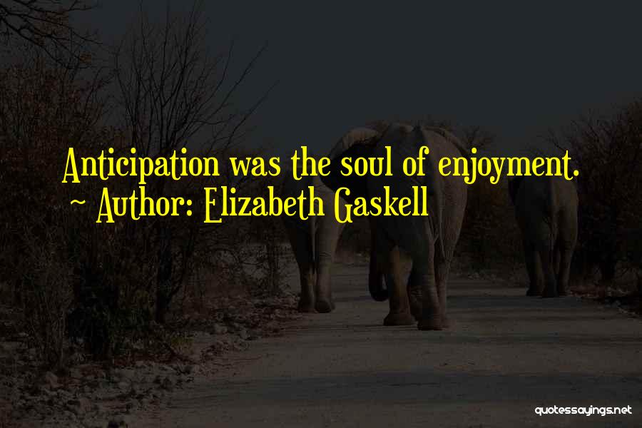 Elizabeth Gaskell Quotes: Anticipation Was The Soul Of Enjoyment.
