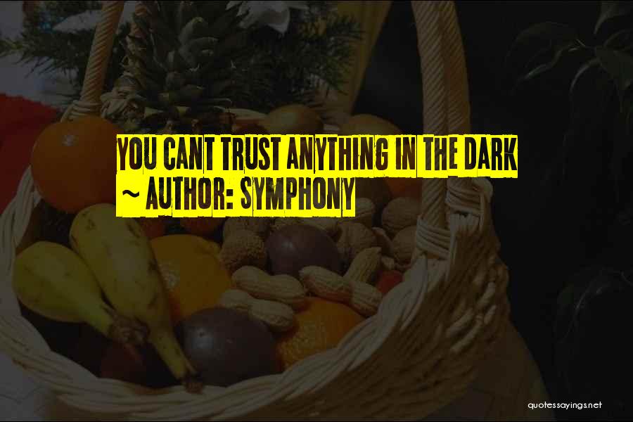 Symphony Quotes: You Cant Trust Anything In The Dark