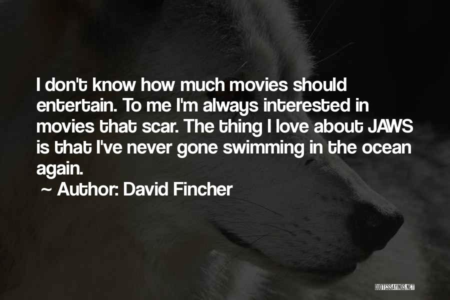 David Fincher Quotes: I Don't Know How Much Movies Should Entertain. To Me I'm Always Interested In Movies That Scar. The Thing I