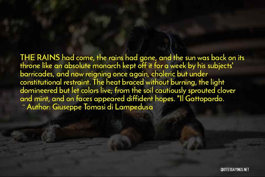 Giuseppe Tomasi Di Lampedusa Quotes: The Rains Had Come, The Rains Had Gone, And The Sun Was Back On Its Throne Like An Absolute Monarch