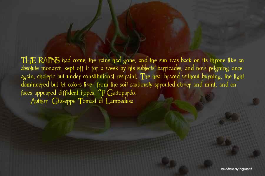 Giuseppe Tomasi Di Lampedusa Quotes: The Rains Had Come, The Rains Had Gone, And The Sun Was Back On Its Throne Like An Absolute Monarch