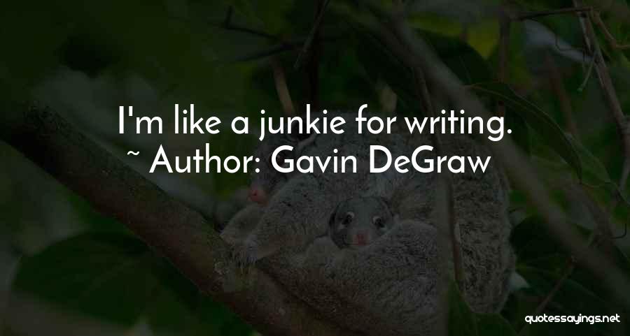 Gavin DeGraw Quotes: I'm Like A Junkie For Writing.