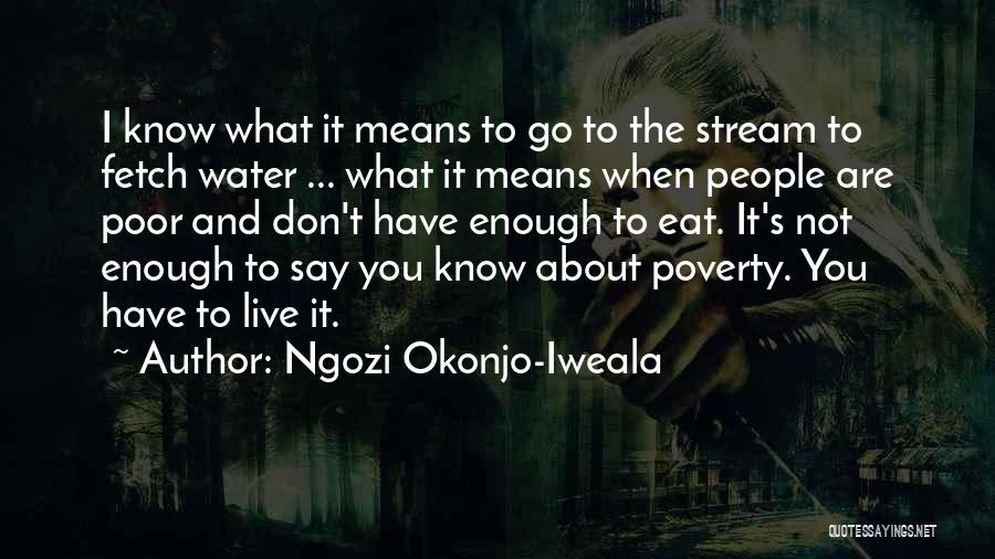 Ngozi Okonjo-Iweala Quotes: I Know What It Means To Go To The Stream To Fetch Water ... What It Means When People Are