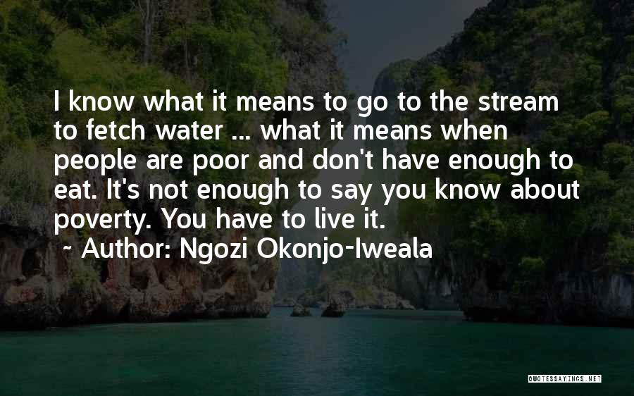 Ngozi Okonjo-Iweala Quotes: I Know What It Means To Go To The Stream To Fetch Water ... What It Means When People Are