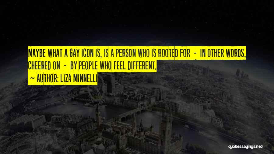 Liza Minnelli Quotes: Maybe What A Gay Icon Is, Is A Person Who Is Rooted For - In Other Words, Cheered On -