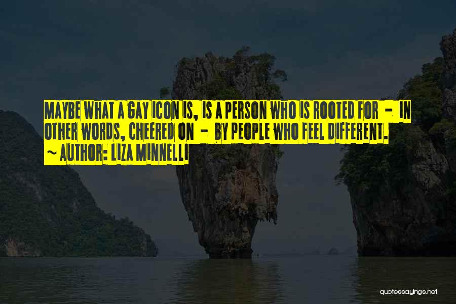 Liza Minnelli Quotes: Maybe What A Gay Icon Is, Is A Person Who Is Rooted For - In Other Words, Cheered On -