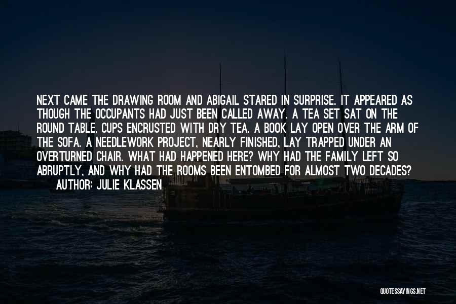 Julie Klassen Quotes: Next Came The Drawing Room And Abigail Stared In Surprise. It Appeared As Though The Occupants Had Just Been Called