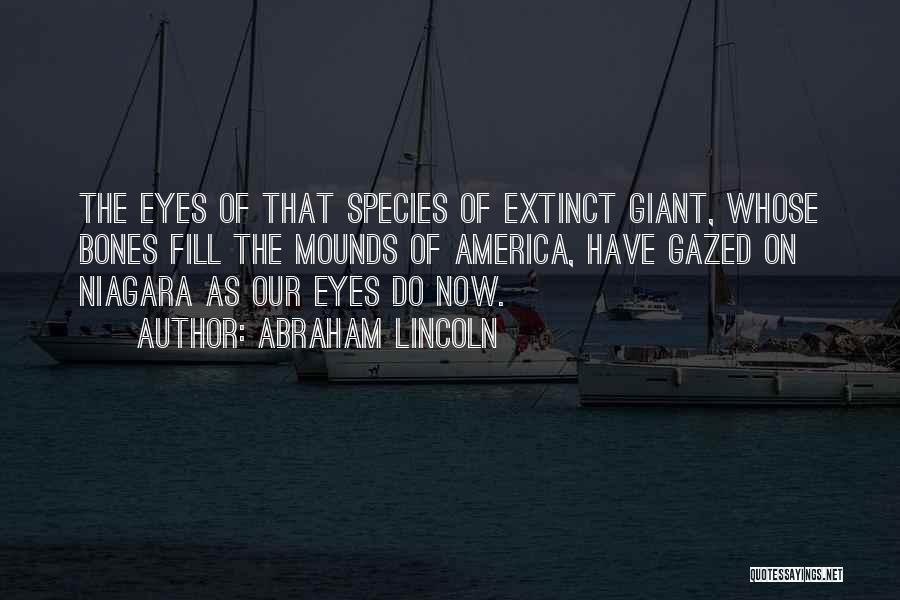 Abraham Lincoln Quotes: The Eyes Of That Species Of Extinct Giant, Whose Bones Fill The Mounds Of America, Have Gazed On Niagara As