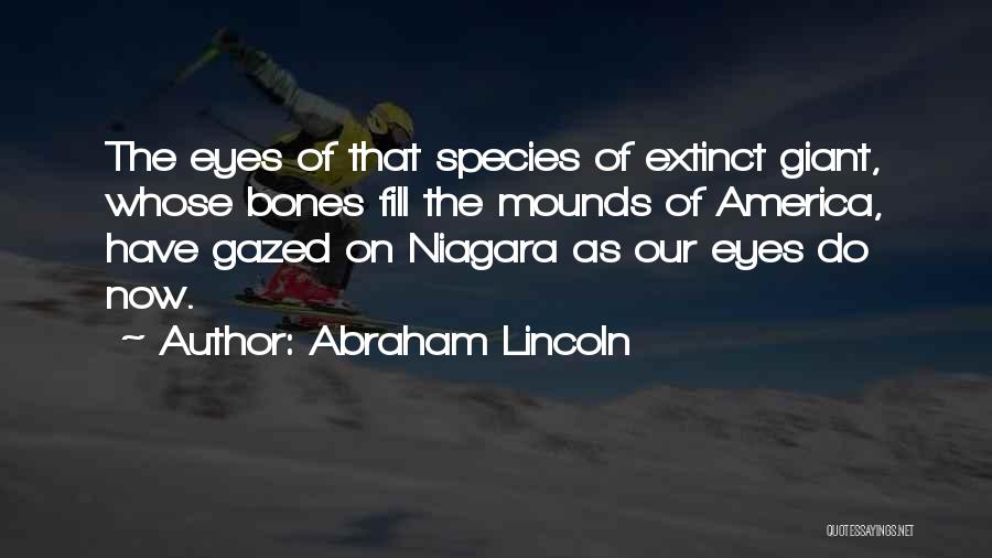 Abraham Lincoln Quotes: The Eyes Of That Species Of Extinct Giant, Whose Bones Fill The Mounds Of America, Have Gazed On Niagara As