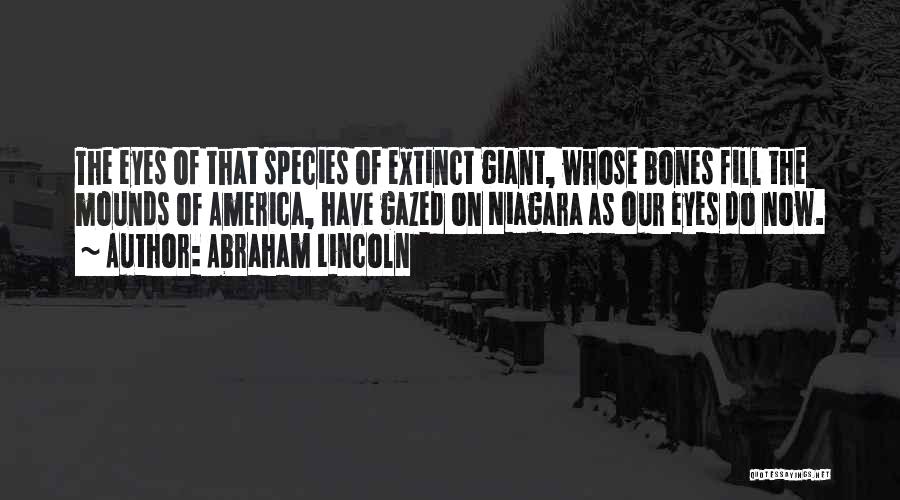 Abraham Lincoln Quotes: The Eyes Of That Species Of Extinct Giant, Whose Bones Fill The Mounds Of America, Have Gazed On Niagara As