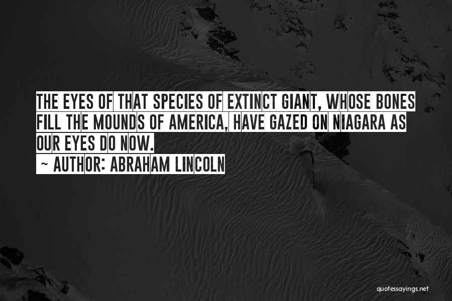 Abraham Lincoln Quotes: The Eyes Of That Species Of Extinct Giant, Whose Bones Fill The Mounds Of America, Have Gazed On Niagara As