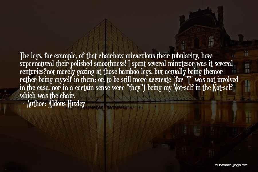 Aldous Huxley Quotes: The Legs, For Example, Of That Chairhow Miraculous Their Tubularity, How Supernatural Their Polished Smoothness! I Spent Several Minutesor Was