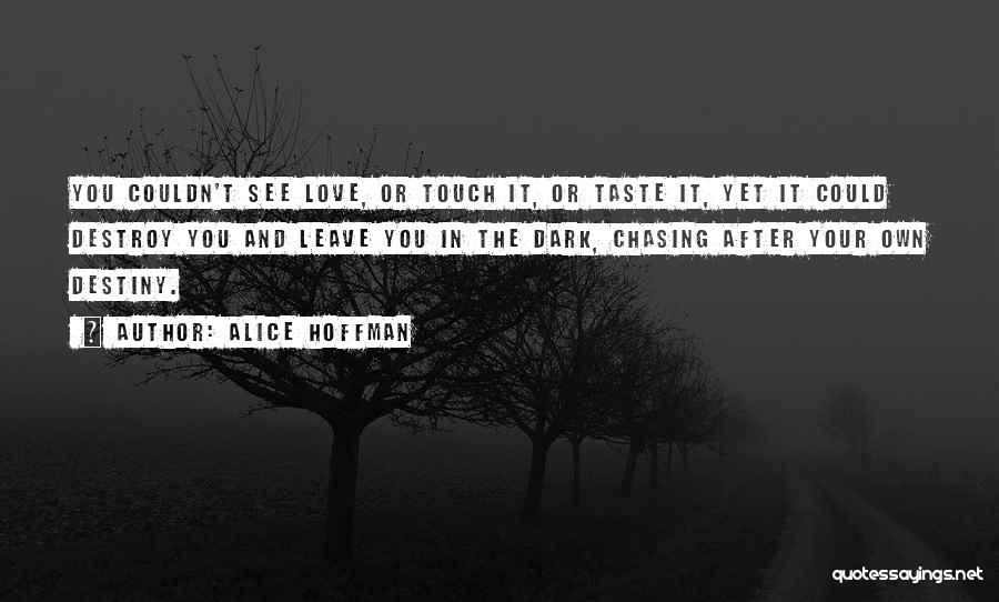 Alice Hoffman Quotes: You Couldn't See Love, Or Touch It, Or Taste It, Yet It Could Destroy You And Leave You In The