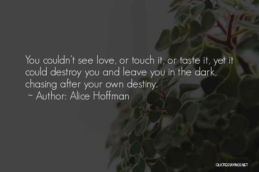 Alice Hoffman Quotes: You Couldn't See Love, Or Touch It, Or Taste It, Yet It Could Destroy You And Leave You In The