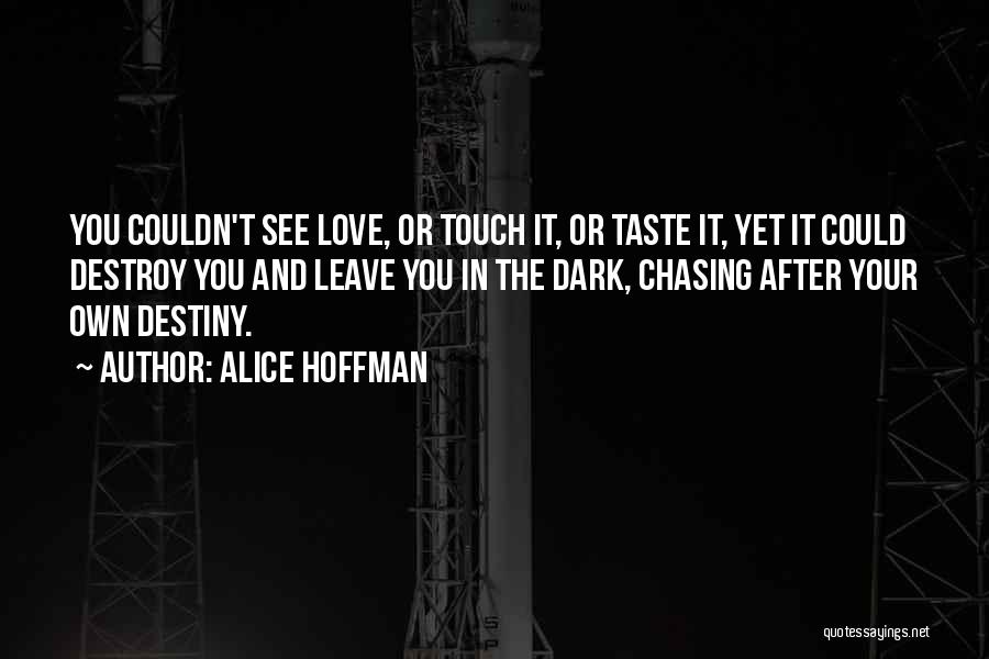 Alice Hoffman Quotes: You Couldn't See Love, Or Touch It, Or Taste It, Yet It Could Destroy You And Leave You In The