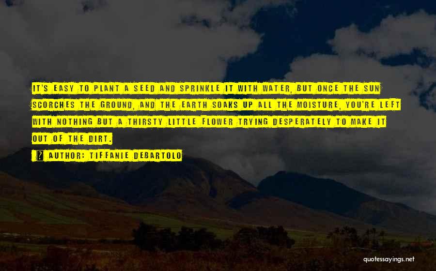 Tiffanie DeBartolo Quotes: It's Easy To Plant A Seed And Sprinkle It With Water, But Once The Sun Scorches The Ground, And The