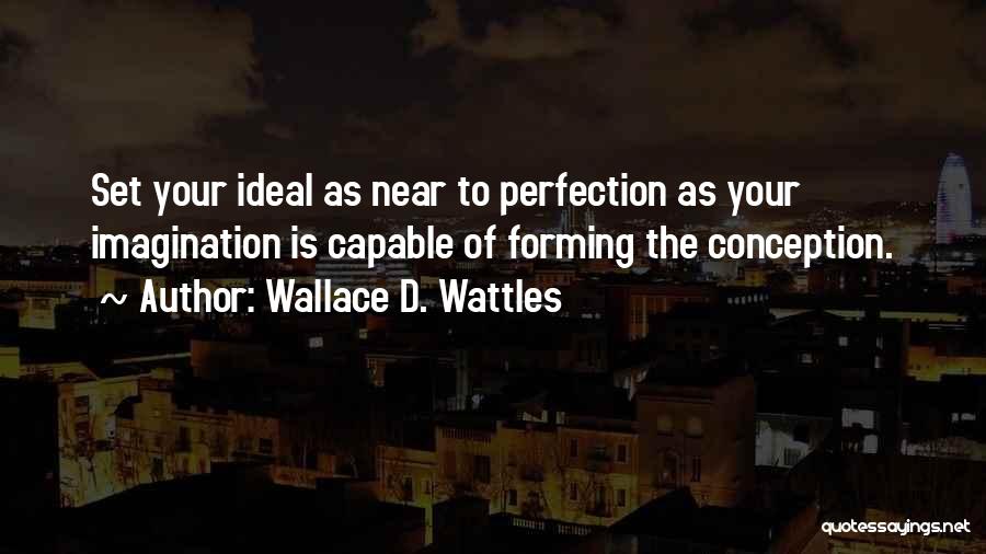 Wallace D. Wattles Quotes: Set Your Ideal As Near To Perfection As Your Imagination Is Capable Of Forming The Conception.