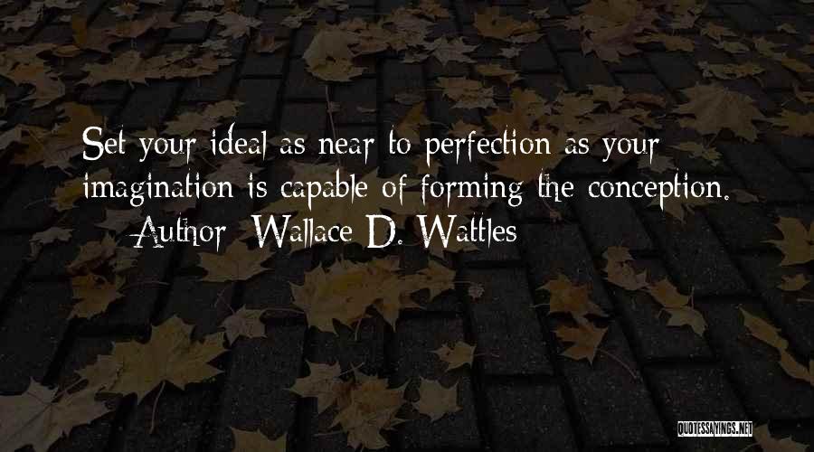 Wallace D. Wattles Quotes: Set Your Ideal As Near To Perfection As Your Imagination Is Capable Of Forming The Conception.
