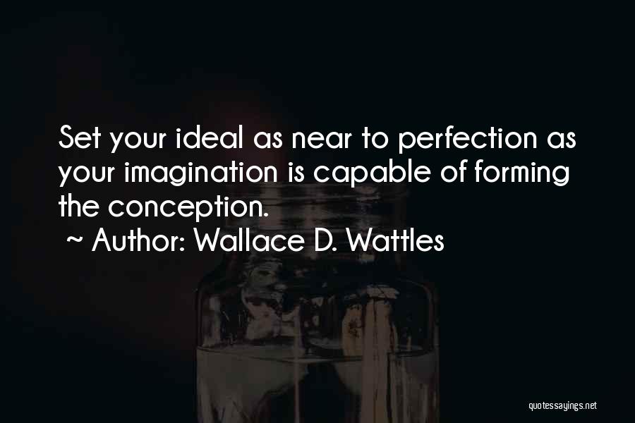 Wallace D. Wattles Quotes: Set Your Ideal As Near To Perfection As Your Imagination Is Capable Of Forming The Conception.