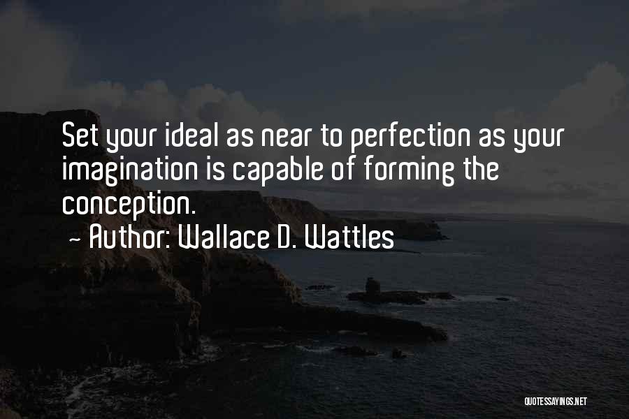 Wallace D. Wattles Quotes: Set Your Ideal As Near To Perfection As Your Imagination Is Capable Of Forming The Conception.