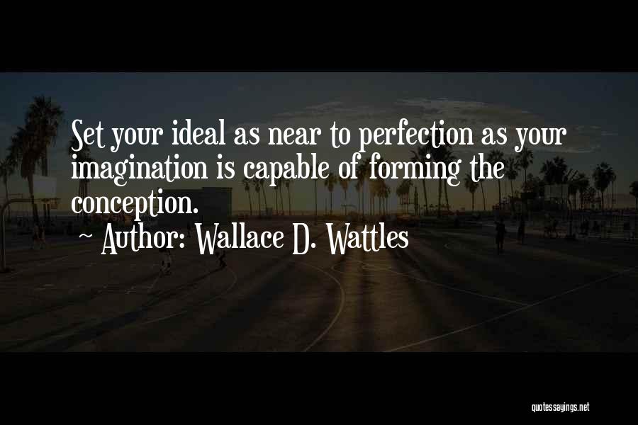 Wallace D. Wattles Quotes: Set Your Ideal As Near To Perfection As Your Imagination Is Capable Of Forming The Conception.
