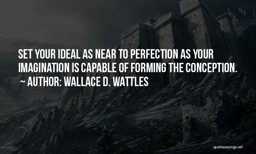 Wallace D. Wattles Quotes: Set Your Ideal As Near To Perfection As Your Imagination Is Capable Of Forming The Conception.