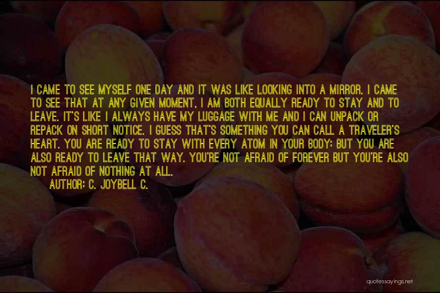 C. JoyBell C. Quotes: I Came To See Myself One Day And It Was Like Looking Into A Mirror. I Came To See That