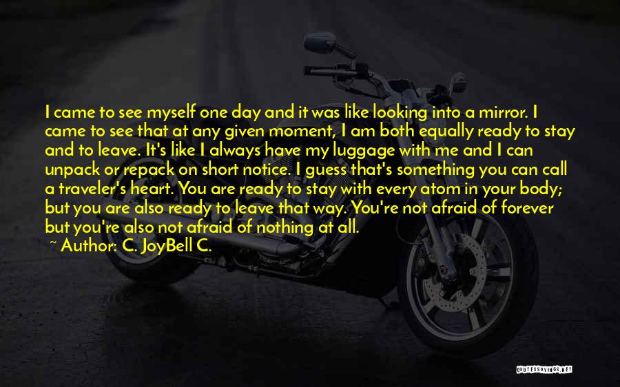 C. JoyBell C. Quotes: I Came To See Myself One Day And It Was Like Looking Into A Mirror. I Came To See That