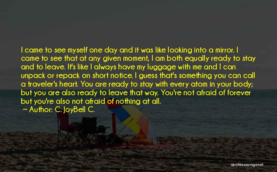C. JoyBell C. Quotes: I Came To See Myself One Day And It Was Like Looking Into A Mirror. I Came To See That