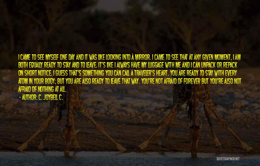 C. JoyBell C. Quotes: I Came To See Myself One Day And It Was Like Looking Into A Mirror. I Came To See That