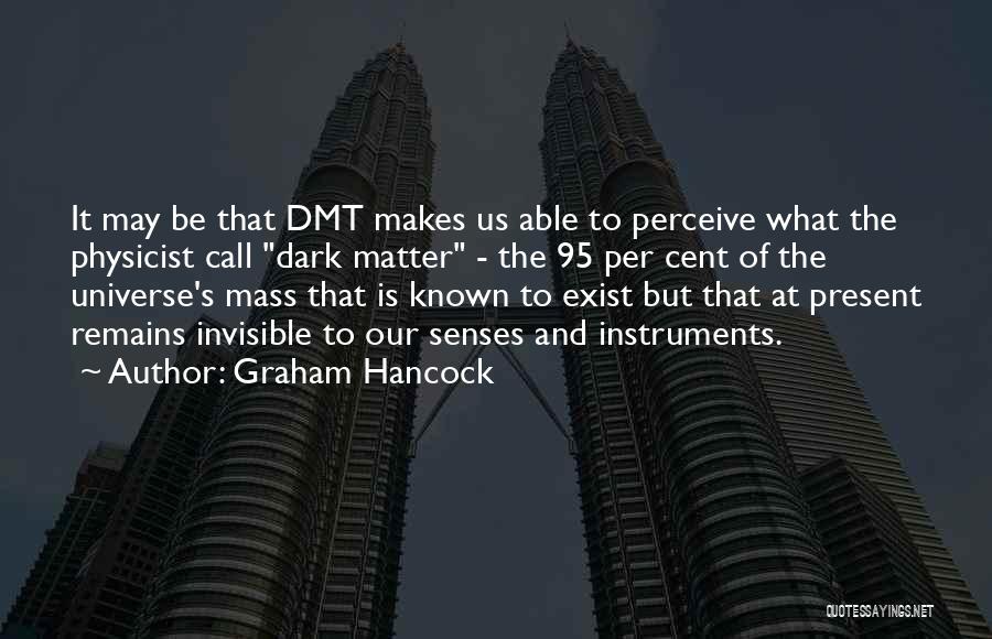 Graham Hancock Quotes: It May Be That Dmt Makes Us Able To Perceive What The Physicist Call Dark Matter - The 95 Per