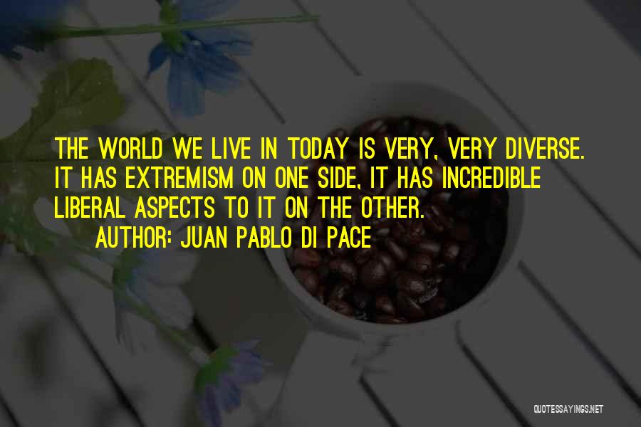 Juan Pablo Di Pace Quotes: The World We Live In Today Is Very, Very Diverse. It Has Extremism On One Side, It Has Incredible Liberal