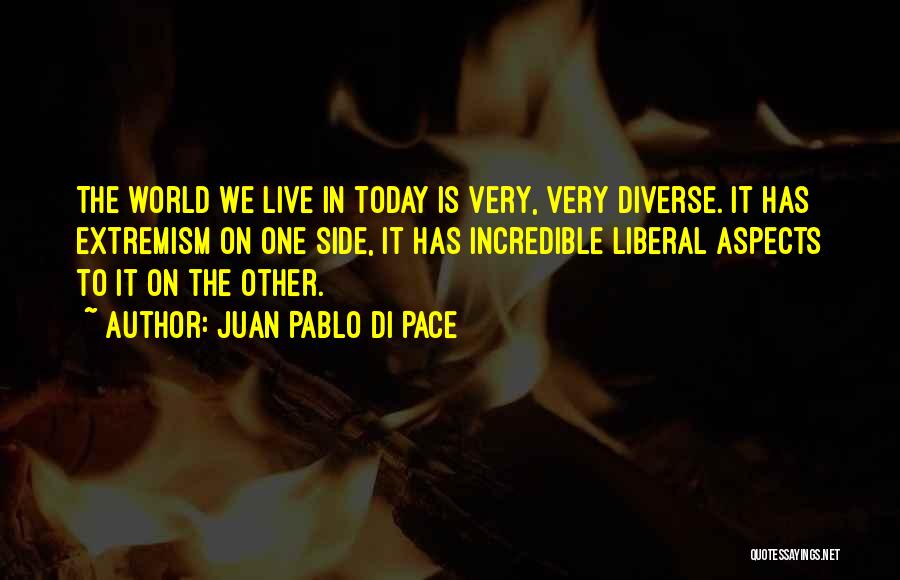 Juan Pablo Di Pace Quotes: The World We Live In Today Is Very, Very Diverse. It Has Extremism On One Side, It Has Incredible Liberal