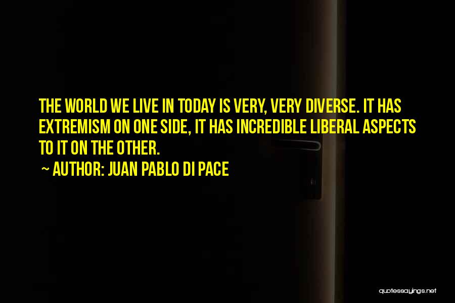 Juan Pablo Di Pace Quotes: The World We Live In Today Is Very, Very Diverse. It Has Extremism On One Side, It Has Incredible Liberal