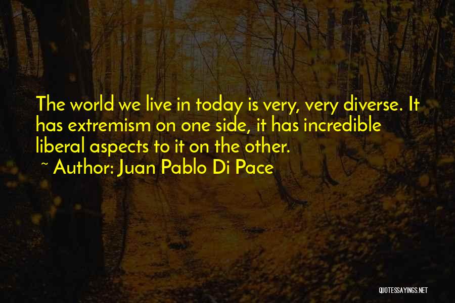 Juan Pablo Di Pace Quotes: The World We Live In Today Is Very, Very Diverse. It Has Extremism On One Side, It Has Incredible Liberal