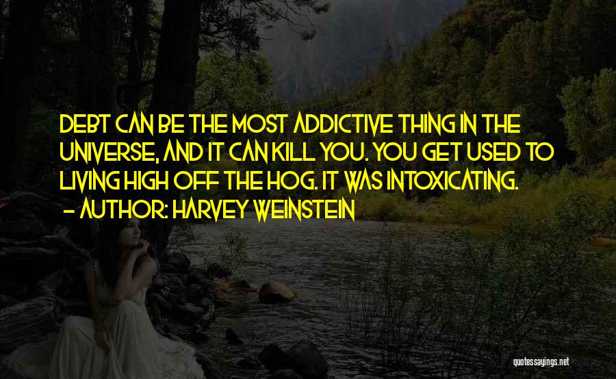 Harvey Weinstein Quotes: Debt Can Be The Most Addictive Thing In The Universe, And It Can Kill You. You Get Used To Living