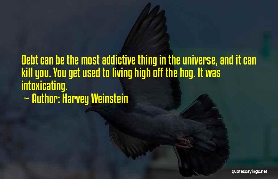 Harvey Weinstein Quotes: Debt Can Be The Most Addictive Thing In The Universe, And It Can Kill You. You Get Used To Living