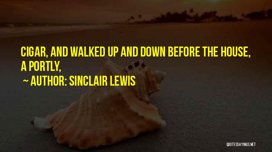 Sinclair Lewis Quotes: Cigar, And Walked Up And Down Before The House, A Portly,