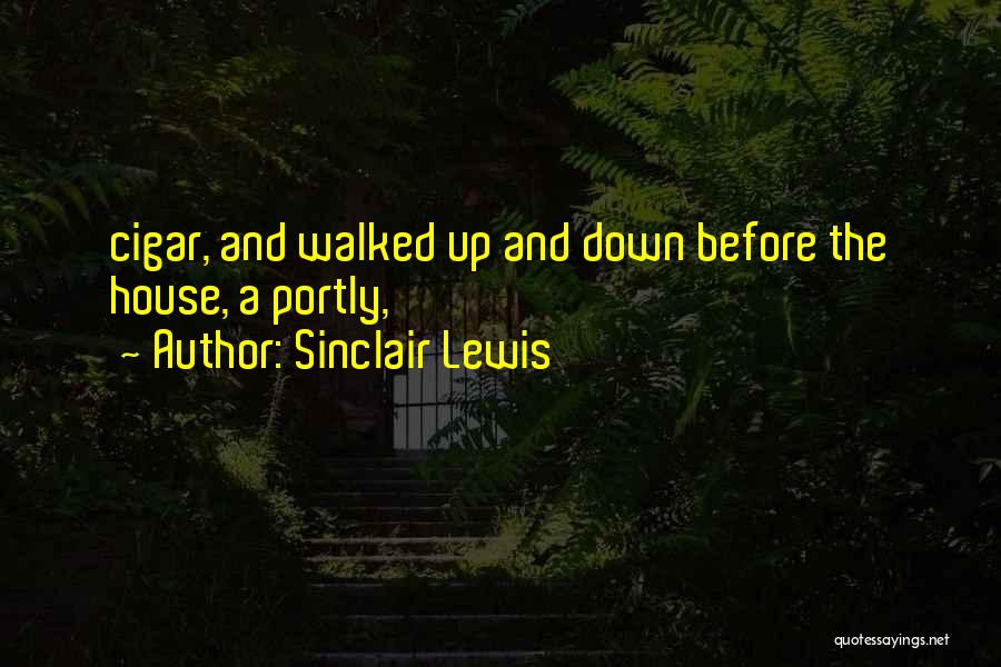 Sinclair Lewis Quotes: Cigar, And Walked Up And Down Before The House, A Portly,