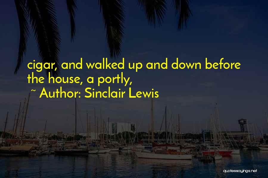 Sinclair Lewis Quotes: Cigar, And Walked Up And Down Before The House, A Portly,